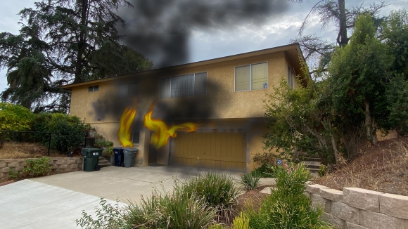 Fire simulation Split level residential fire